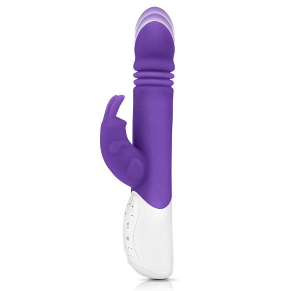 Фиолетовый пульсирующий вибромассажер G-Spot Thrusting Rabbit - 24 см. Фиолетовый пульсирующий вибромассажер G-Spot Thrusting Rabbit - 24 см.