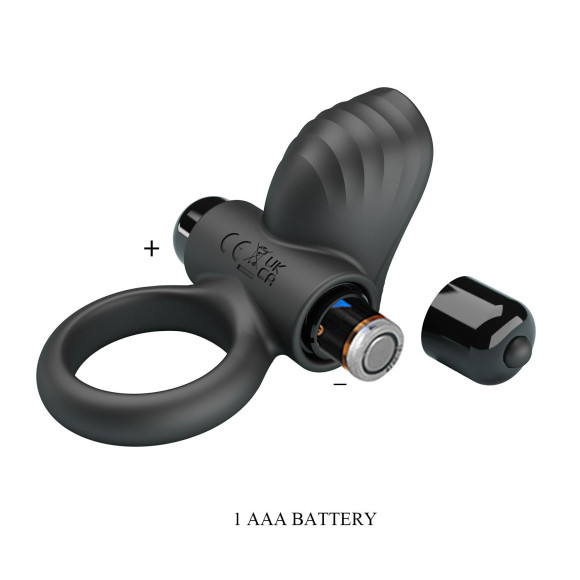 Черное эрекционное кольцо с вибрацией Adrien Черное эрекционное кольцо с вибрацией Adrien