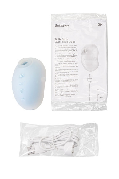 Голубой вакуум-волновой стимулятор клитора с вибрацией Cutie Ghost Голубой вакуум-волновой стимулятор клитора с вибрацией Cutie Ghost