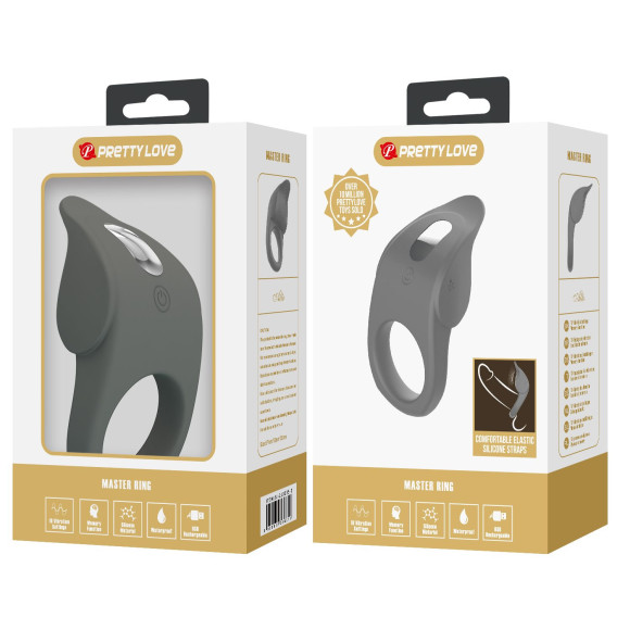 Серое эрекционное кольцо с вибростимуляцией клитора Alto Серое эрекционное кольцо с вибростимуляцией клитора Alto